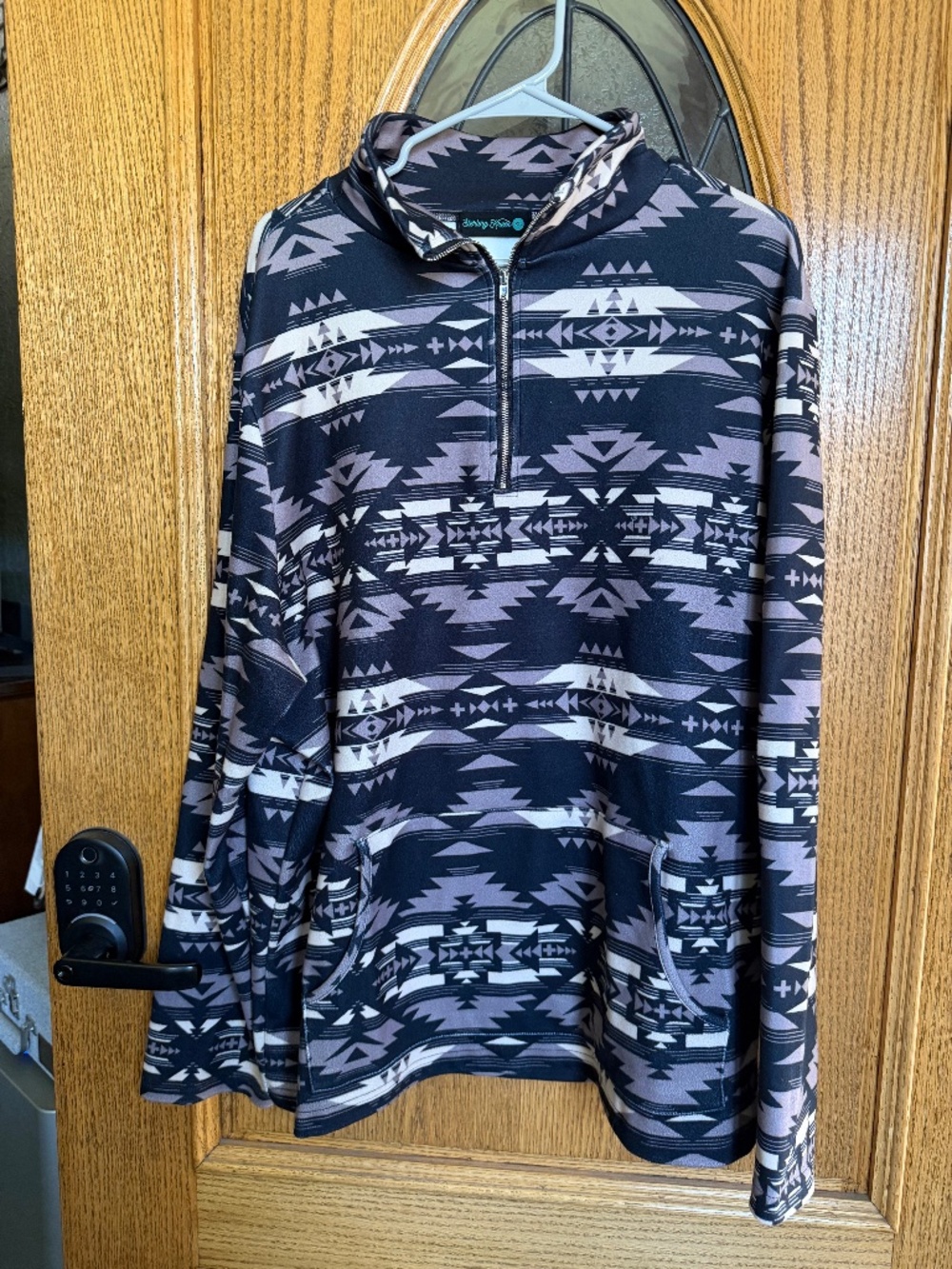 Sterling Kreek black + grey quarter zip pullover Size XL